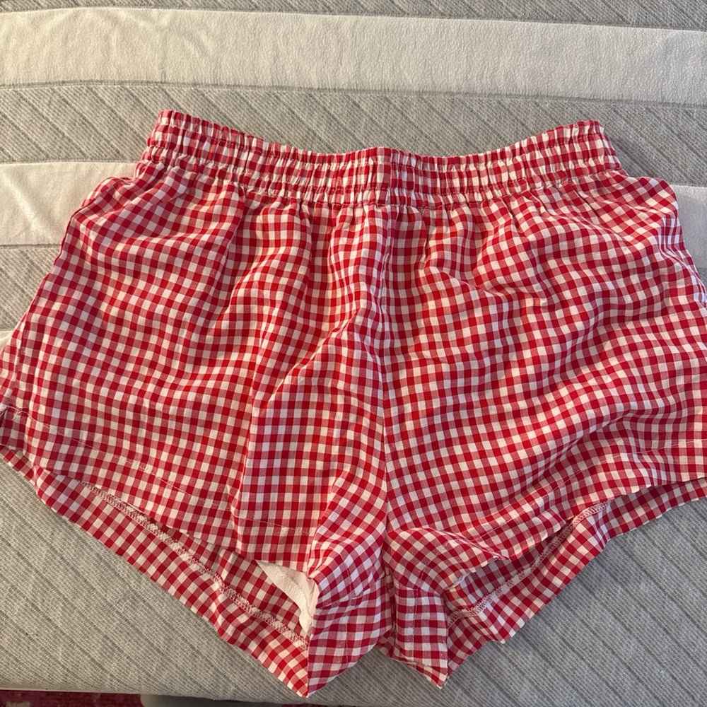 Princess Polly red and white shorts